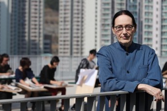 Portrait of professor Sheila Levrant de Bretteville, graphic designer and public artist from Yale University at Hong Kong Design Institute in Tseung Kwan O. 28OCT13
